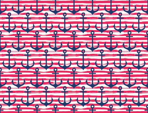 Anchors and Stripes Red Navy