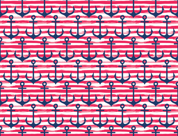 Anchors and Stripes Red Navy