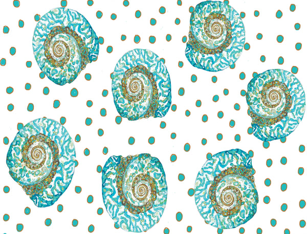 Turban Shells on Dots White