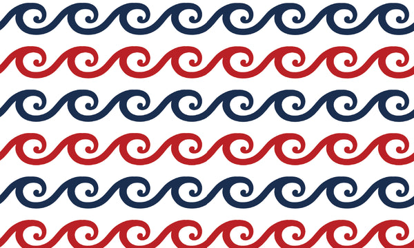Waves Red Navy