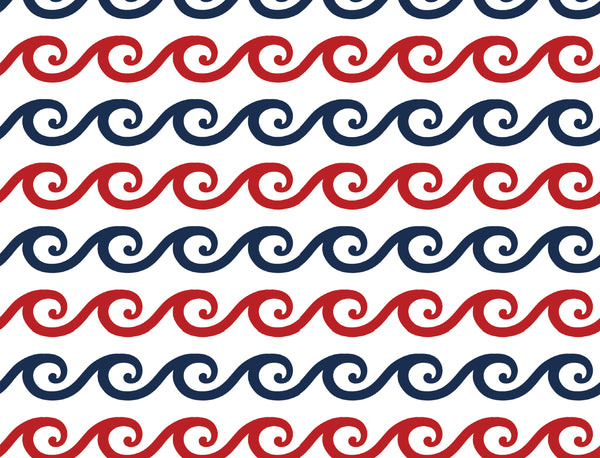 Waves Red Navy